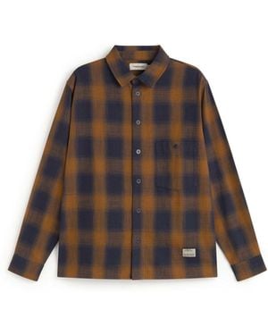Thinking Mu Theo Check Overshirt - Brown