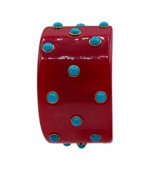 Michael Nash Jewelry Bella Carnelian Bangle With Resin Stones - Red