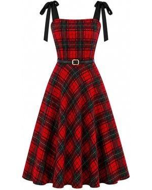 Richa Sharma Tartan Tunic Dress - Red