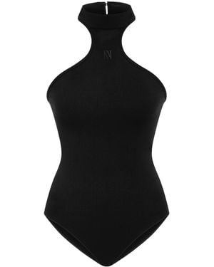 Nocturne Halter Neck Bodysuit - Black