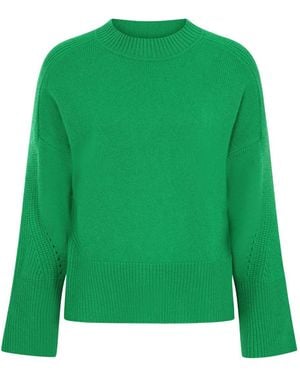 Loop Cashmere 'Ribbed Detail Lofty Crew Sweatshirt - Green