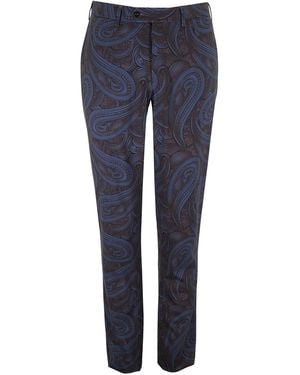 lords of harlech Pickford Paisley Badalona Brownie Wool Tailored Pant - Blue