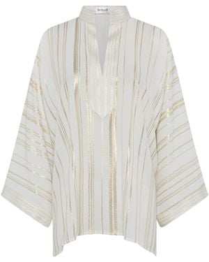 Belyed Handcraft Samar – Elegant Mandarin Collar Tunic By Belyed - White