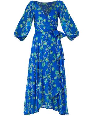 SACHA DRAKE Water Lily Wrap Dress - Blue