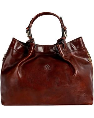 Time Resistance Leather Handbag For - Brown