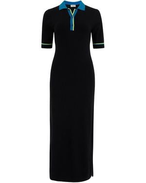 Sugarhill Tanya Knit Midi Dress, Contrast Tipping - Black