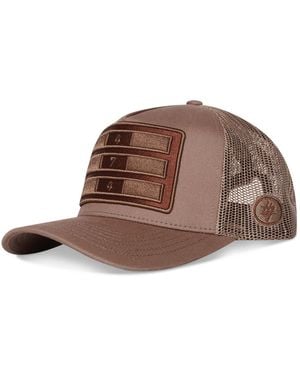 474 co Neutrals 474 Bars Embroidered Trucker Label Hat - Brown