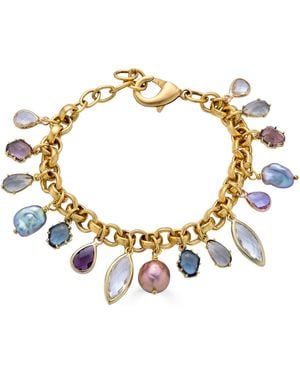 Loni Paul Jewelry Colourful Gemstone & Pearl Charm Bracelet - Metallic