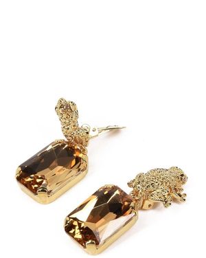 Addicted Armonia Earrings With Swarovski Crystal & Motif Frog - Metallic