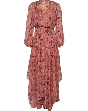 Rose & Nancy Mali Pretty Snake Print Maxi Dress - Red