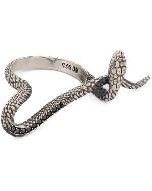 Ebru Jewelry Mythology Snake Sterling & Diamond Design Ring - Metallic