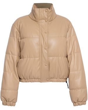 Ats the Label Neutrals Lyra Quilted Creme Leather Jacket - Natural