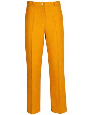 Lalipop Design Wide Leg Viscose Linen Orange Pants