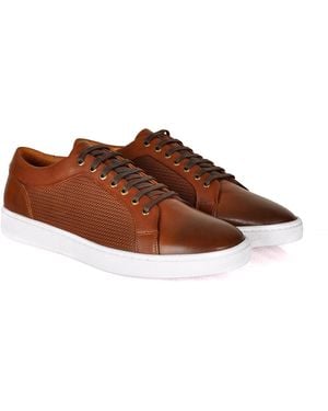 DAVID WEJ Bradford Leather Trainers - Brown