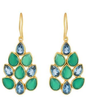 Opium Jewels Peacock Tail Drops - Green