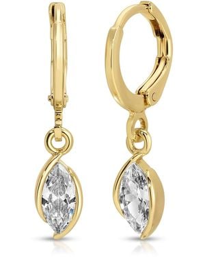 Leeada Jewelry Ayla Drop Huggies - Metallic