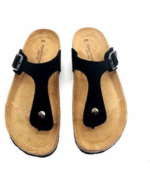 Altramoda Redressing the World Anatomical Fusbett Toe-Post Slippers - Black