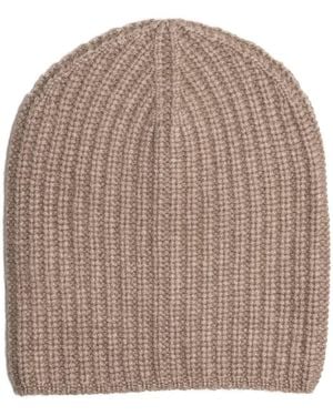 Bel Cashmere Plain Knitted Cashmere Hat - Brown