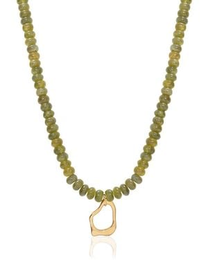 A Weathered Penny Kari Beaded Necklace - Metallic