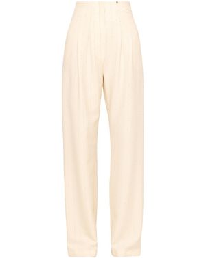 Nissa Sequin-Detail High-Rise Pants - Natural