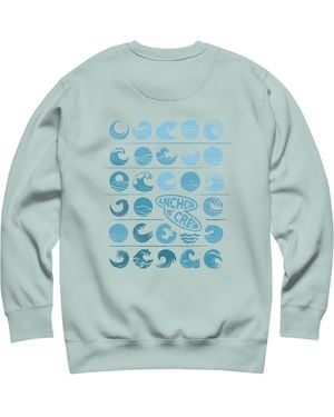 Anchor and Crew Ice Surf N Waves Passenger Organic Cotton Sweatshirt - Blue