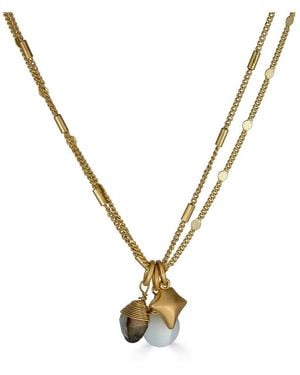 Loni Paul Jewelry Delicate Labradorite & Cats Eye Necklace - Metallic
