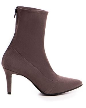 The 5Th Element Neutrals Taupe Stretch Leather Mid-Boots - Brown