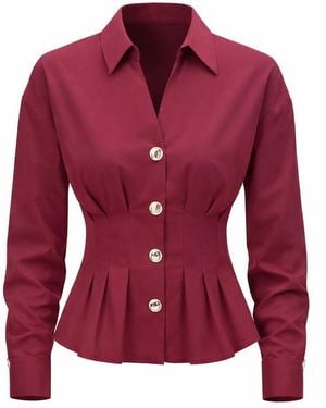 Exquise Erika Cotton Poplin Shirt – - Red