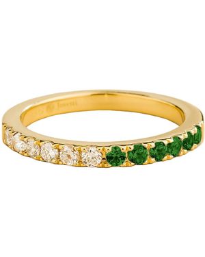 Juvetti Dimi Emerald & Diamond Half Eternity Ring - Yellow