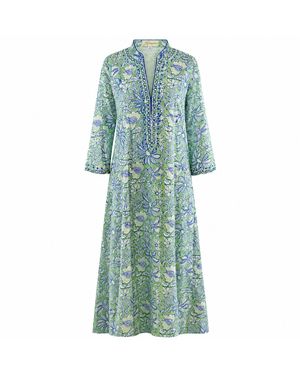 Kaminee Hand Block Printed Dress - Blue