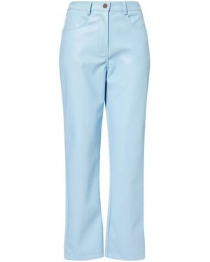 Amy Lynn Lupe Sky Vegan Leather Trousers - Blue