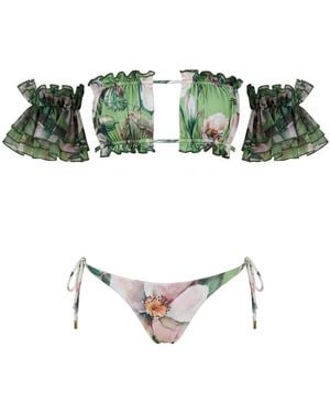 Nur Karaata Petal Poetry Bikini - Green