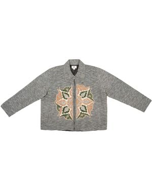 Collected Xx Pearl Studded Cropped Jacket - Gray