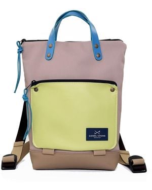 Daniel Chong Neutrals Waterproof Book Holder Mini Backpack With Double Zipper - Yellow