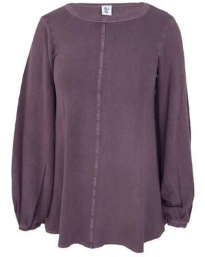 Frock Tales Guru Flared Top With Blouson Sleeves - Purple