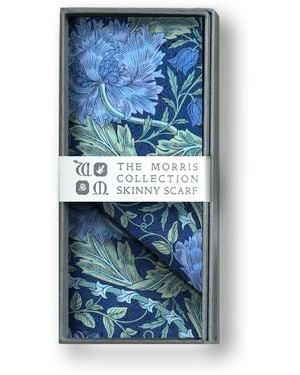 Lime Tree Design Skinny Scarf March Morris Collection - Blue