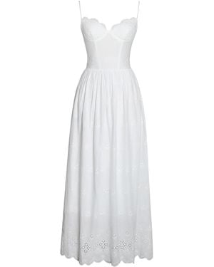 Miss Circle New York Oberon Cotton Eyelet Lace-Up Back Maxi Dress - White