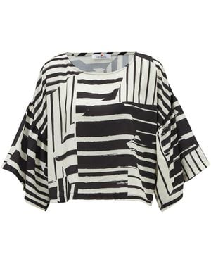 Peraluna Hanita Geometric Pattern Blouse - Black