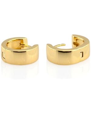 Kris Nations Wide Hinged Huggie Hoop Earrings Vermeil - Metallic