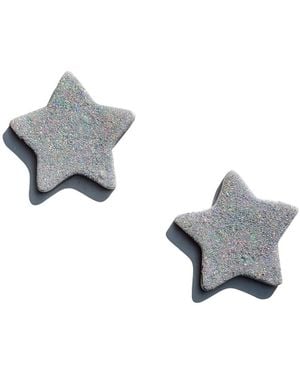 Babaloo Glitter Star Stud Earrings - Metallic