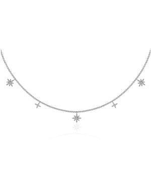 Genevieve Collection 18K Star Shape Diamond Necklace Choker - Metallic