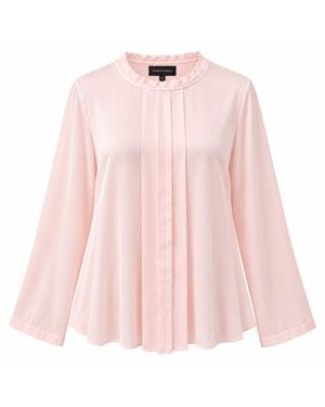 Smart and Joy Long-Sleeved Blouse With Pleats - Pink