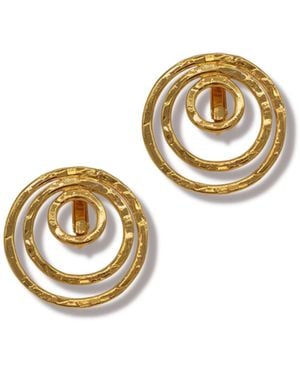 Jaredjamin Ripple Textured Simple Clip On Earrings - Metallic