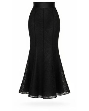 Elsava Lace Tailored Skirt - Black