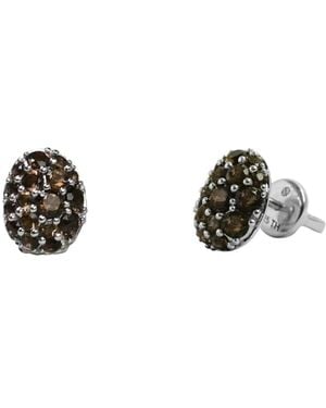 Onia Pave Quartz Studs - Metallic