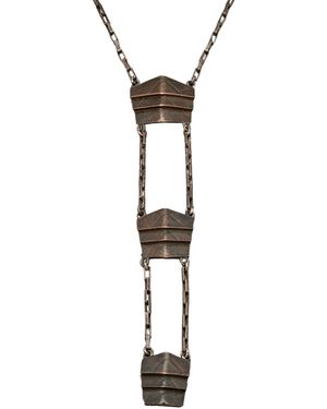 Zula Jewelry + Design Shield Courage Lariat Necklace - Metallic