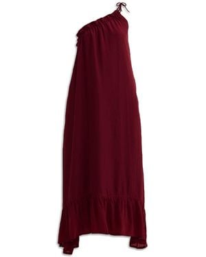 REISTOR One-Shoulder Midi Crepe Dress - Red