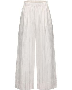 NUAJE NUAJE Rhea Wide Leg Linen Pant - White