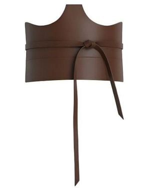 Circular Path Pecan Cut Out Corset Belt - Brown