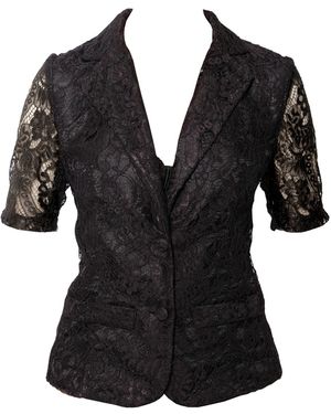 Maison Bogomil Jacket Made Of Lace On A Satin Base - Black